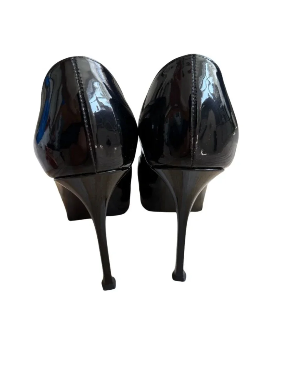 SAINT LAURENT Tribtoo Black Patent Leather Platform Heels Size 40.5 / US 10.5